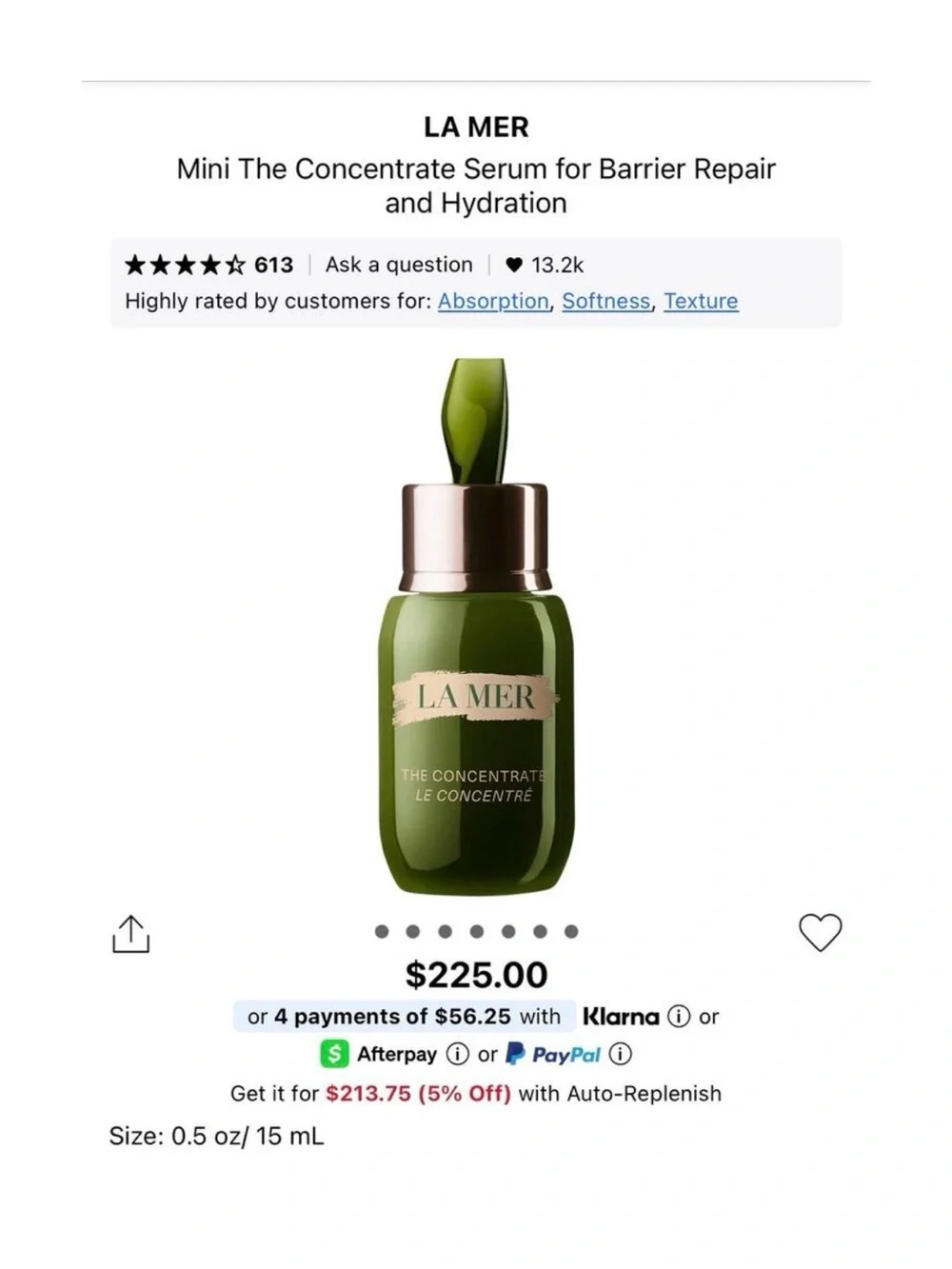 La Mer The Concentrate Repair Serum 15ml